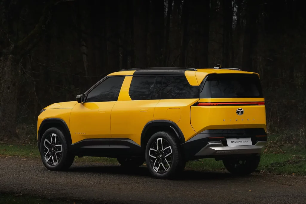 tatasierraleftrearthreequarter-1024x683 Tata Sierra 2025: Tata की नई SUV जो स्टाइल और पावर दोनों में सबको पीछे छोड़ेगी!